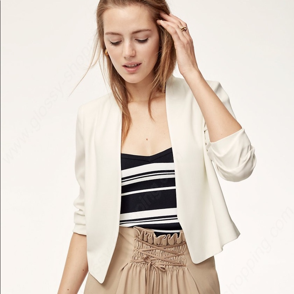 Babaton Macaulay white short blazer Aritzia